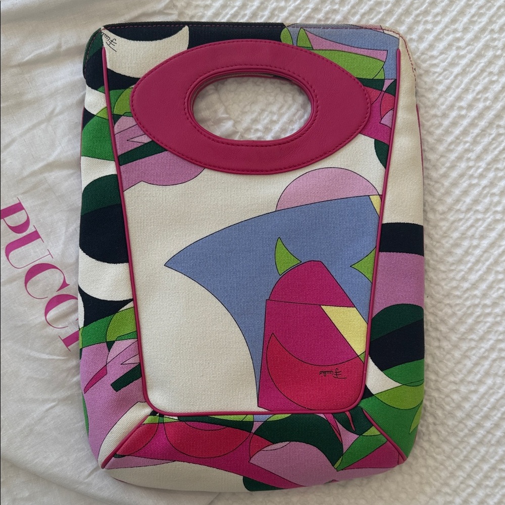 Emilio Pucci Pink and Blue Graphic Tote - Picture 3 of 17